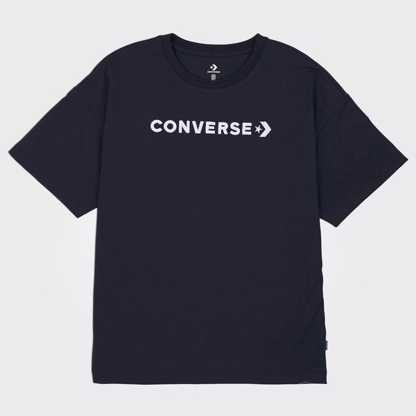 Converse Oversized Wordmark Kadın Siyah T-Shirt