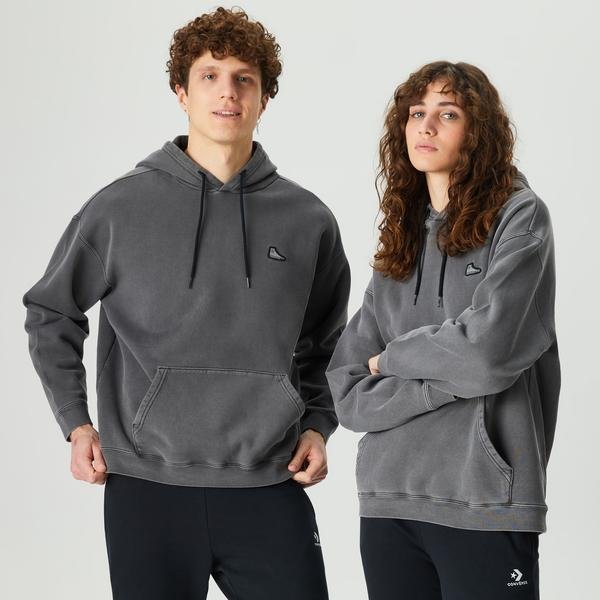 Converse Go-To Chuck 70 Loose Fit Pullover Unisex Gri Hoodie