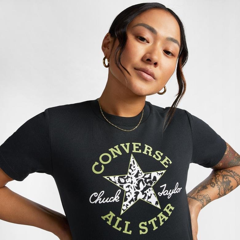 Converse Chuck Taylor Floral Patch Kadın Siyah T-Shirt