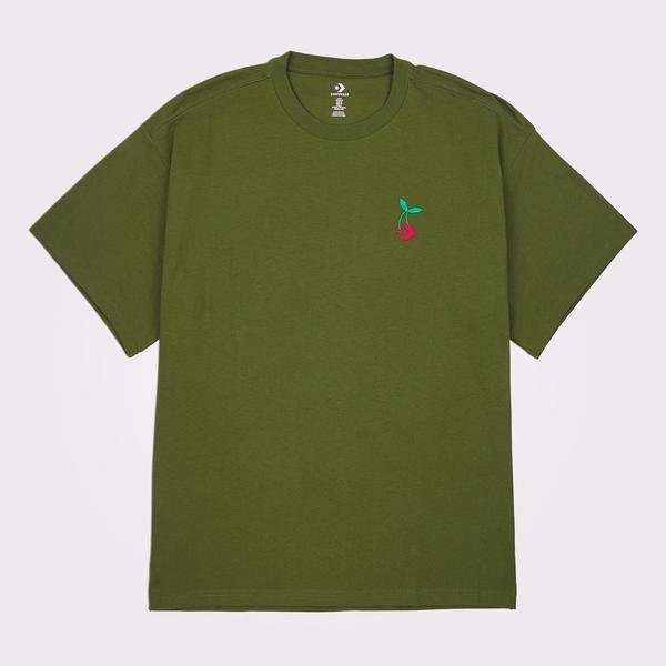 Converse Star Chevron Cherry Loose Fit Erkek Yeşil T-Shirt