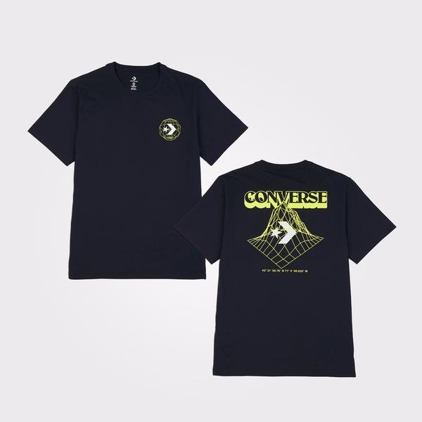 Converse Hand Drawn Mountain Graphic  Erkek Siyah T-Shirt