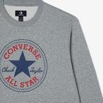 Converse Go-To All Star Patch Standard Fit Fleece Crew Unisex Gri Sweatshirt