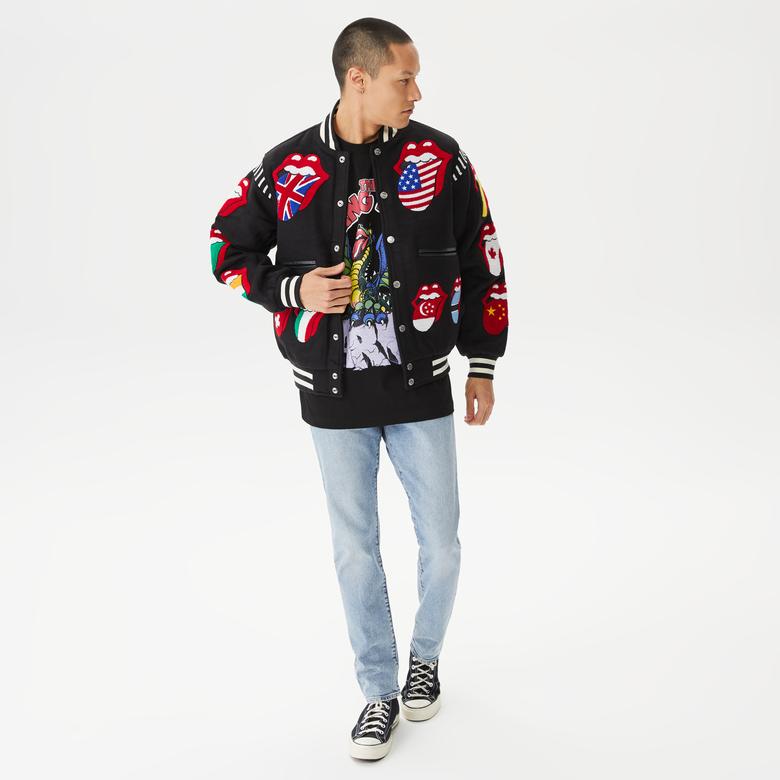 Market World Flag Varsity Erkek Siyah Ceket