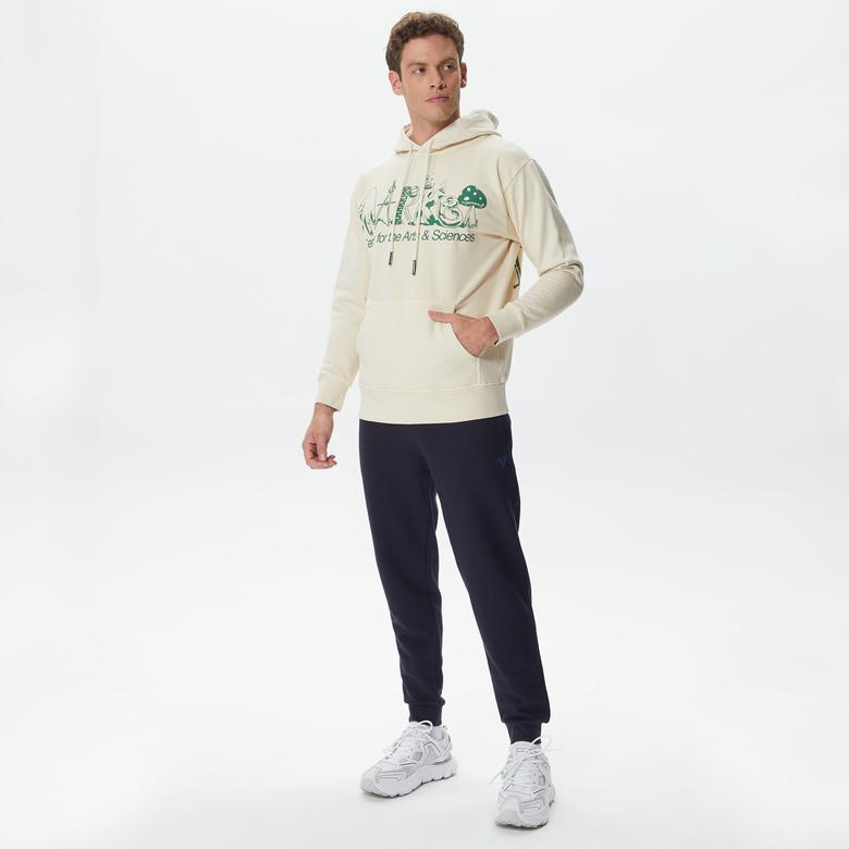 Market Smiley Art Erkek Krem Hoodie