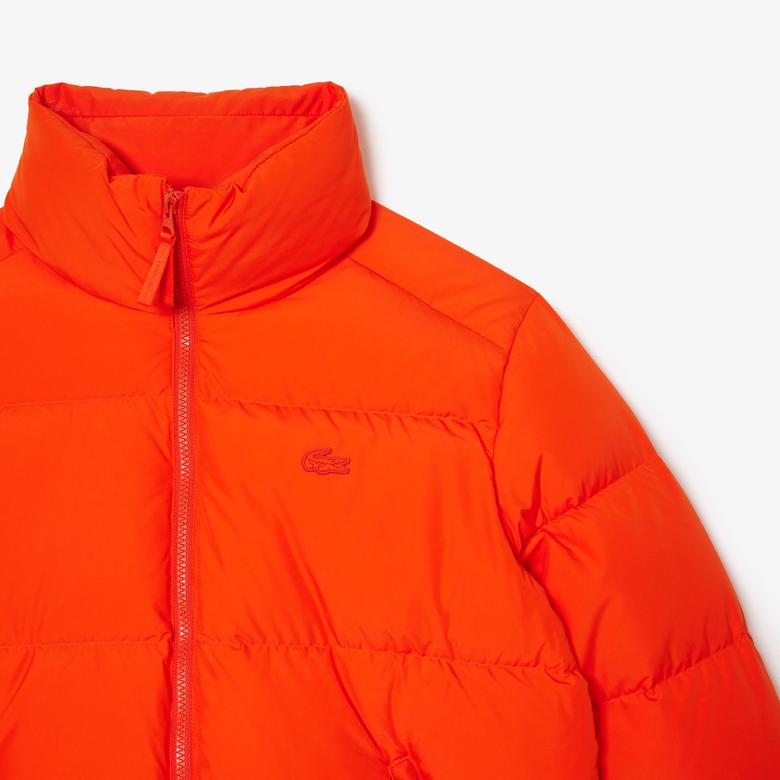 Lacoste Kadın Kapüşonlu Kapitone Turuncu Mont