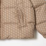 Lacoste Erkek Kapüşonlu Desenli Bej Mont