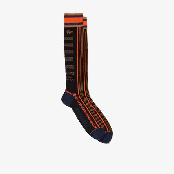 Lacoste Neo Heritage Unisex Uzun Çizgili Siyah Çorap