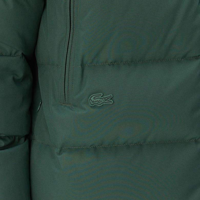 Lacoste Erkek Kapüşonlu Kapitone Haki Mont