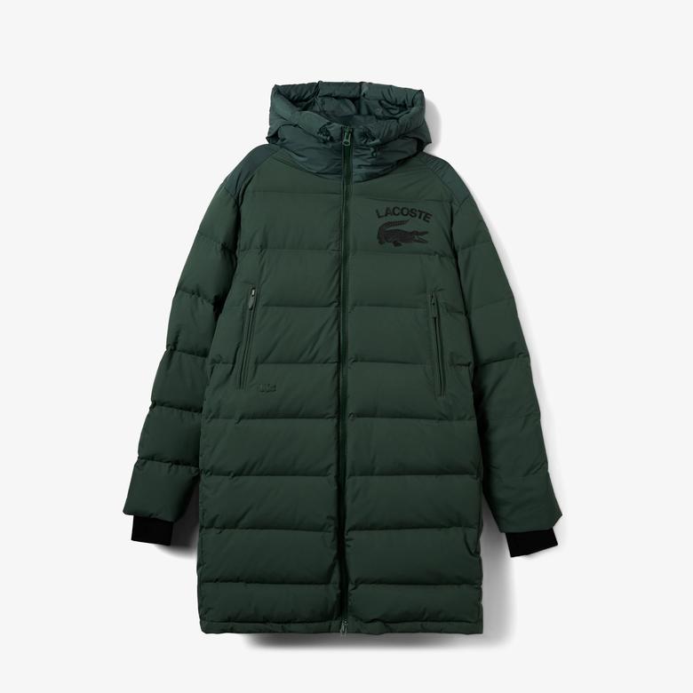 Lacoste Erkek Kapüşonlu Kapitone Haki Mont