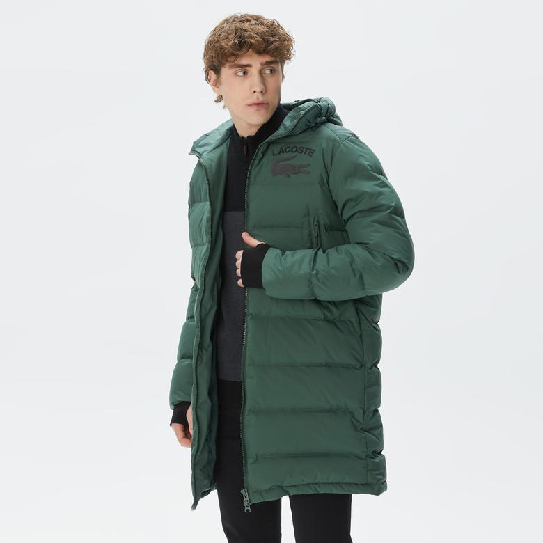 Lacoste Erkek Kapüşonlu Kapitone Haki Mont