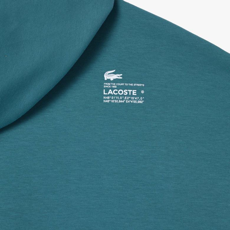 Lacoste Kadın Kapüşonlu Mavi Sweatshirt