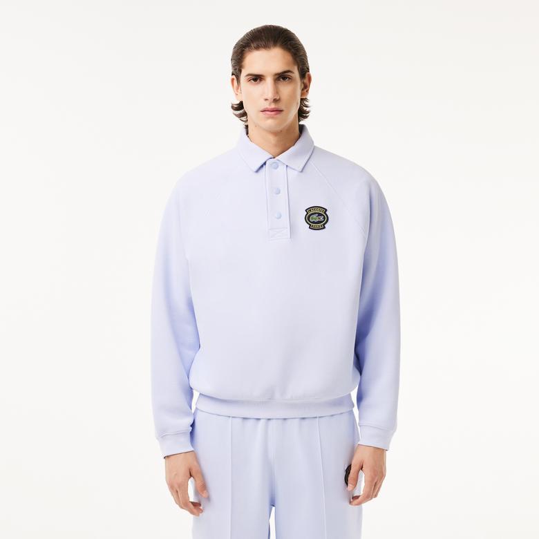 Lacoste Loose Fit Erkek Mor Sweatshirt
