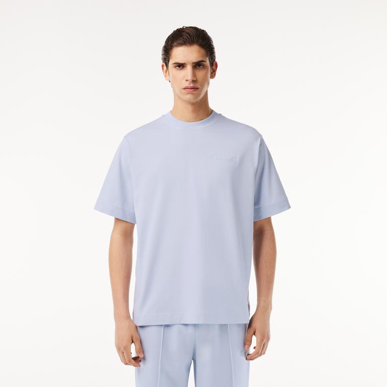 Lacoste Erkek Loose Fit Bisiklet Yaka Açık Mavi T-Shirt