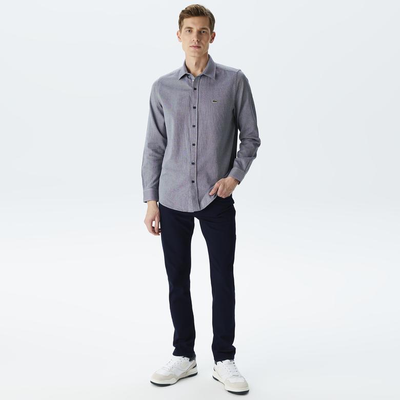 Lacoste Erkek Slim Fit Gri Gömlek