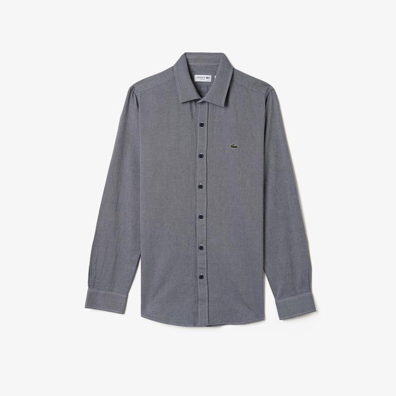 Lacoste Erkek Slim Fit Gri Gömlek