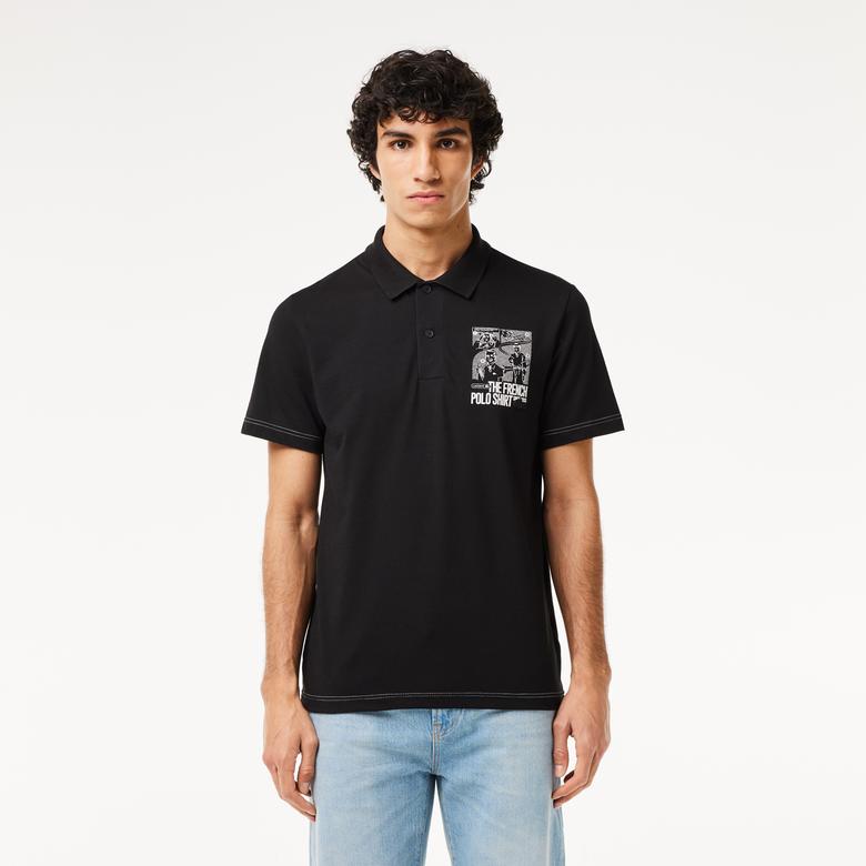 Lacoste Erkek Regular Fit Baskılı Siyah Polo