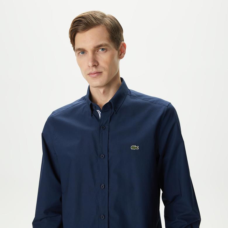 Lacoste Erkek Slim Fit Lacivert Gömlek