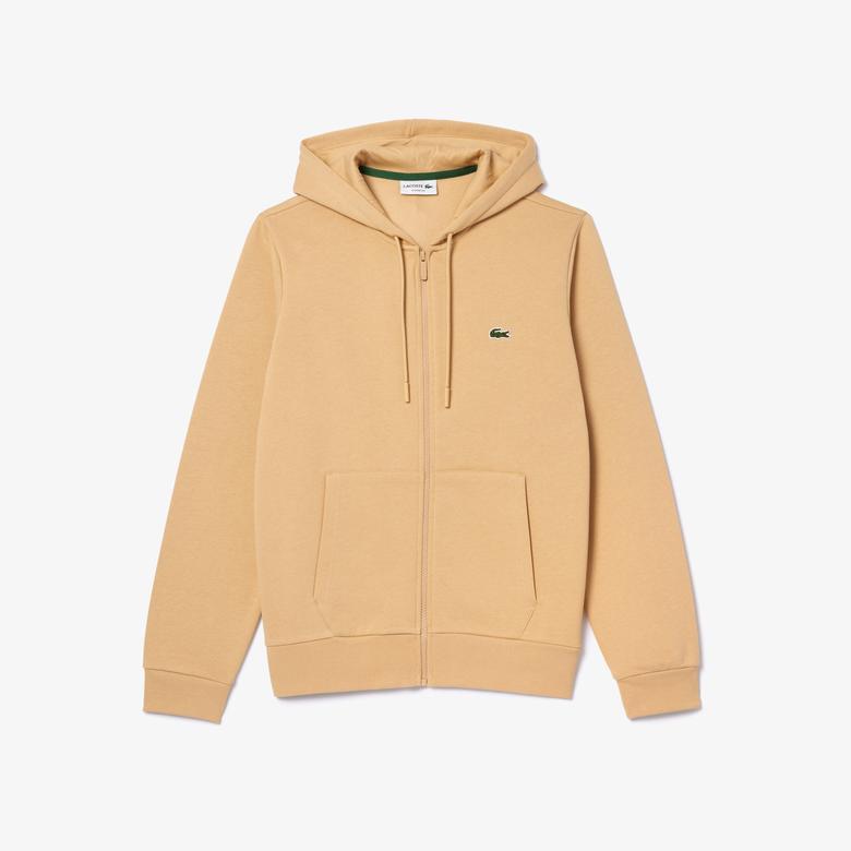 Lacoste Erkek Classic Fit Fermuarlı Bej Sweatshirt