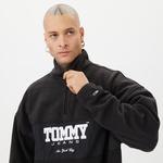 Tommy Hilfiger Oversize Fabric Mix /2 Zip Polar Erkek Siyah Sweatshirt