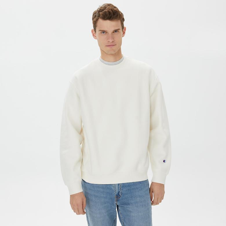 Champion Crewneck Erkek Beyaz Sweatshirt