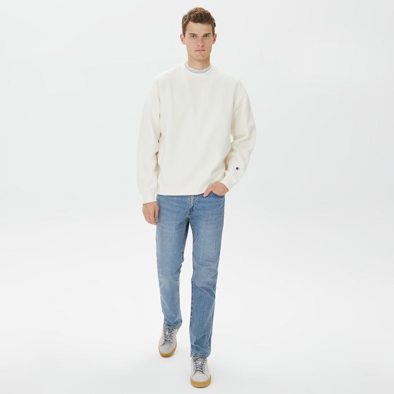 Champion Crewneck Erkek Beyaz Sweatshirt