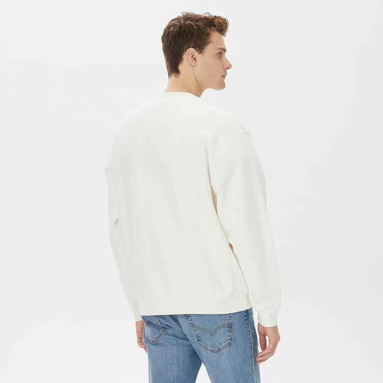 Champion Crewneck Erkek Beyaz Sweatshirt