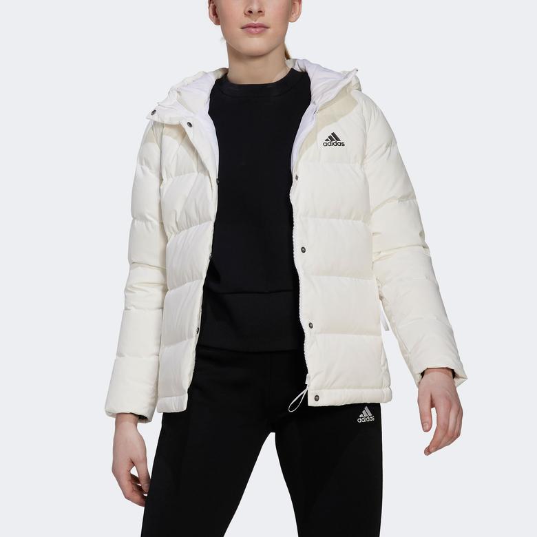 Adidas Helionic Kadın Beyaz Dolgulu Kapüşonlu Mont
