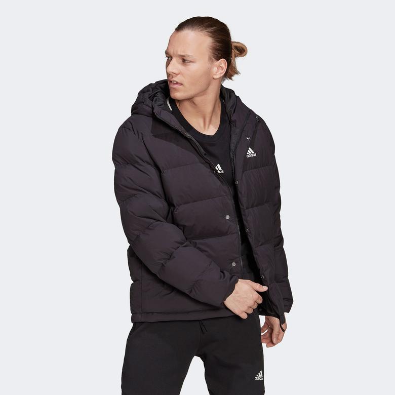 Adidas Helionic Erkek Siyah Dolgulu Kapüşonlu Mont