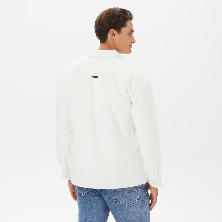 Tommy Hilfiger Sherpa Lined Cord Overshirt Erkek Beyaz Gömlek