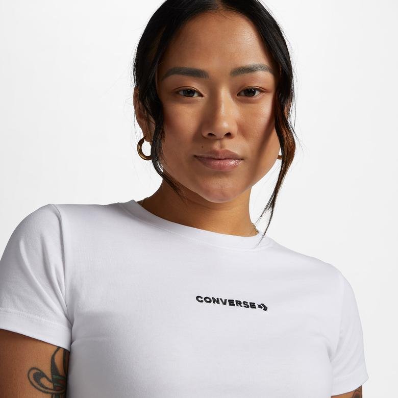 Converse Wordmark Fashion Kadın Beyaz T-Shirt