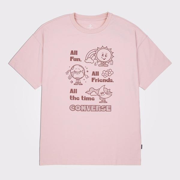 Converse Oversized Fun Graphic Kadın Pembe T-Shirt