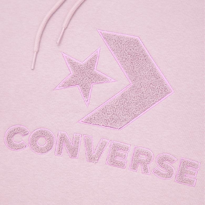 Converse Loose Fit Center Logo Unisex Pembe Hoodie