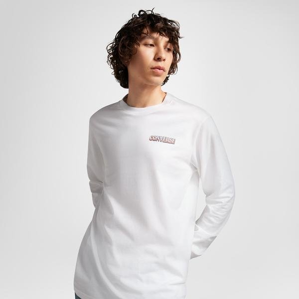 Converse Winter Vibes Ls Graphic Erkek Beyaz Sweatshirt