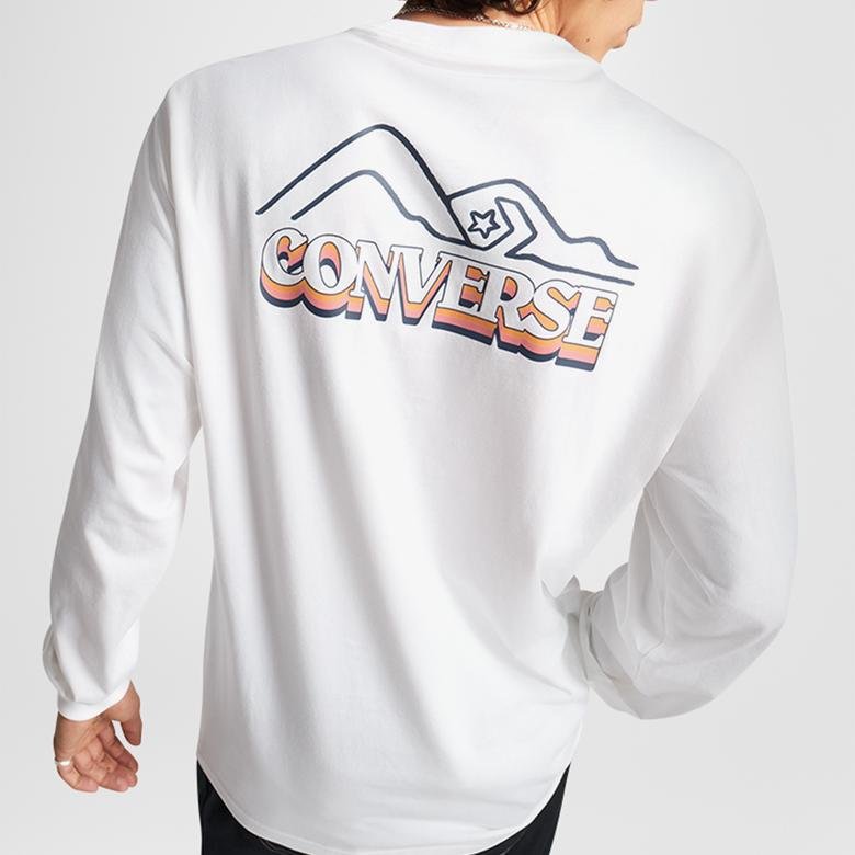 Converse Winter Vibes Ls Graphic Erkek Beyaz Sweatshirt