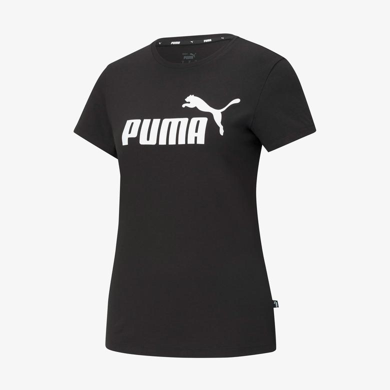 Puma Ess Logo Kadın Siyah T-Shirt