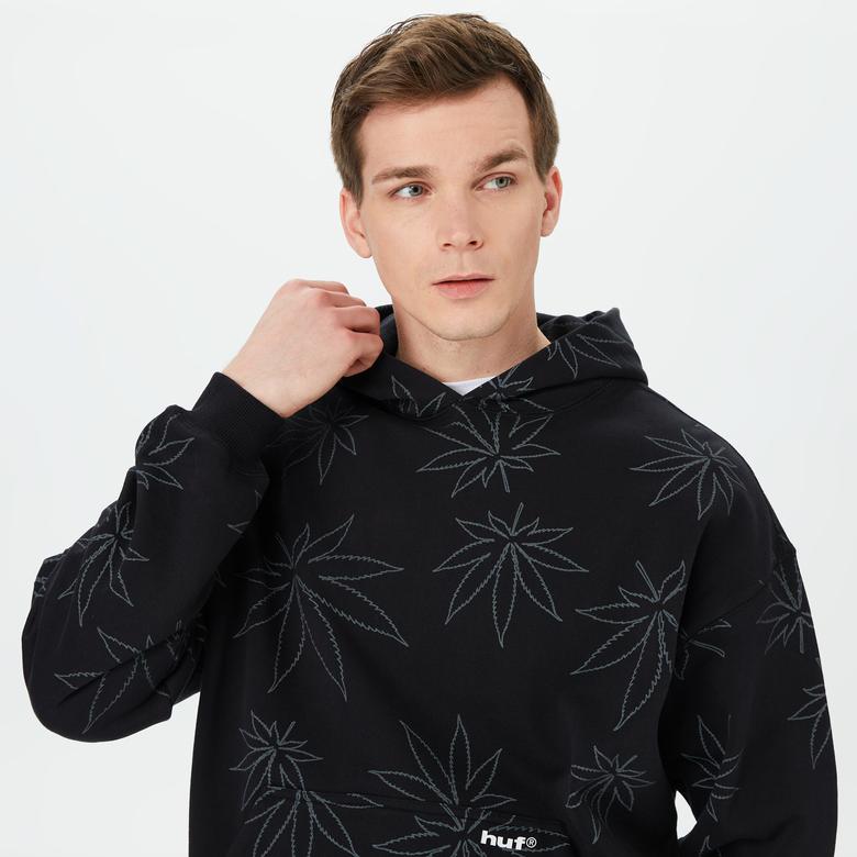 HUF Plantlife Erkek Siyah Hoodie