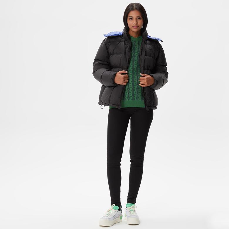 Lacoste Kadın Kapüşonlu Kapitone Siyah Mont