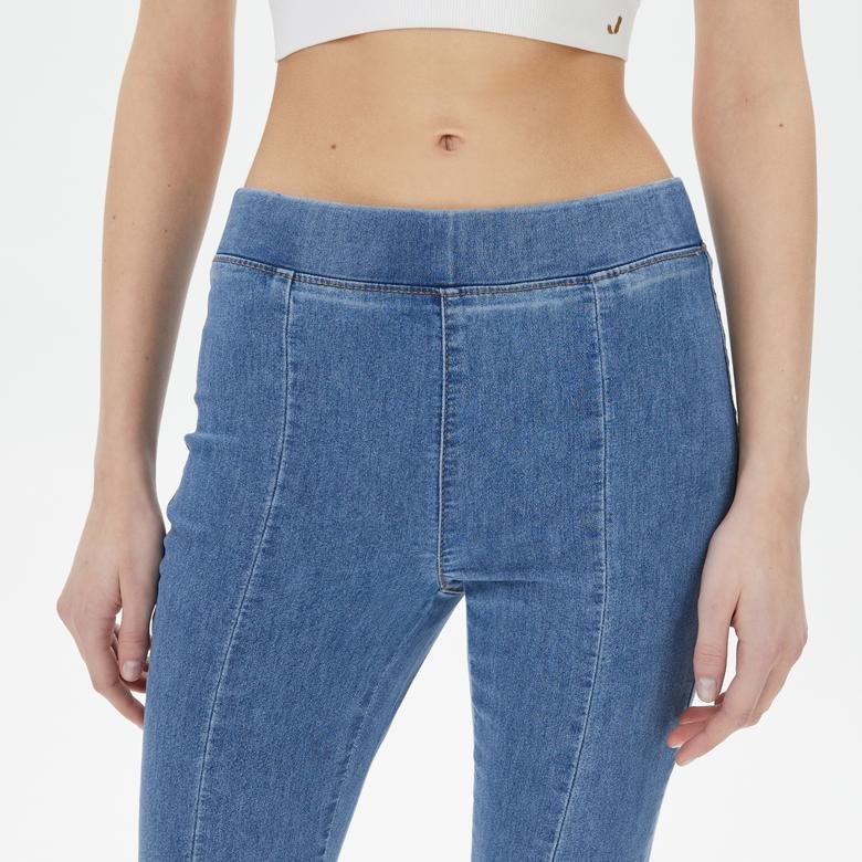 Only Onlpaige Skinny Front Slit Kadın Mavi Jean