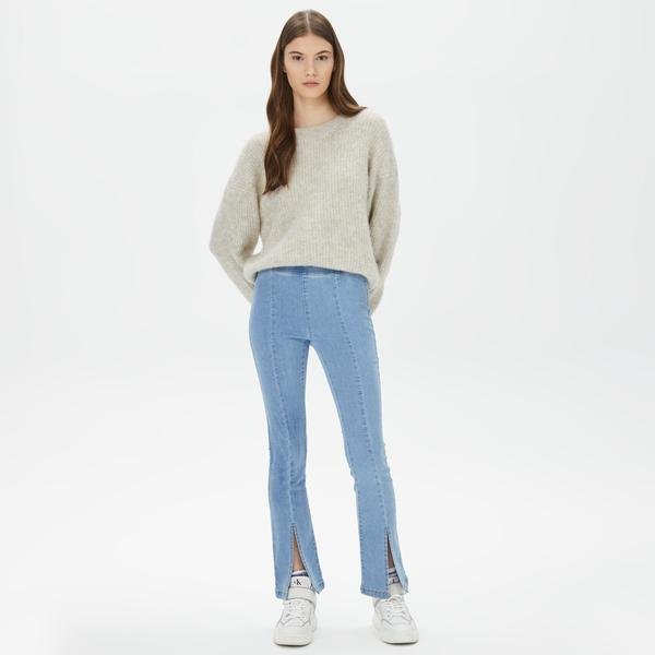 Only Onlpaige Yüksek Belli Skinny Front Slit Denim Kadın Mavi Jean
