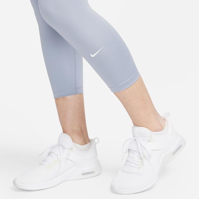 Nike One Dri-Fit High Rise Crop Kadın Gri Tayt