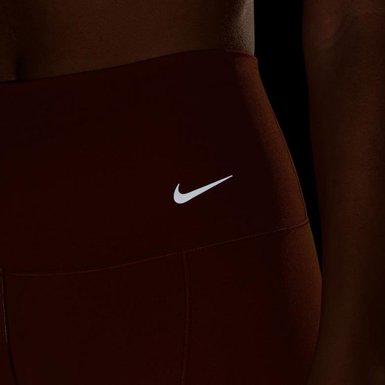 Nike Dri-Fit Zenvy High Rise 7/8 Kadın Kahverengi Tayt