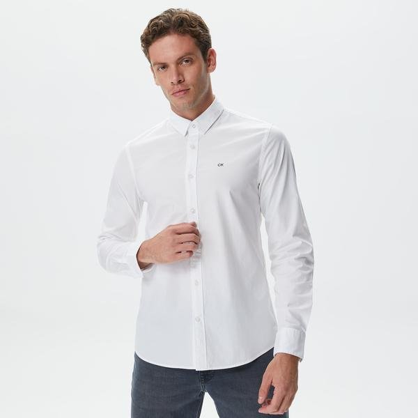 Calvin Klein Erkek Beyaz Gömlek