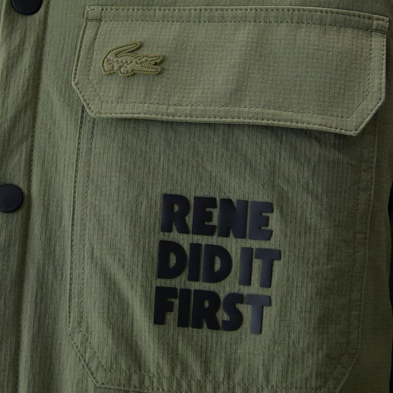 Lacoste Erkek Regular Fit Baskılı Haki Gömlek