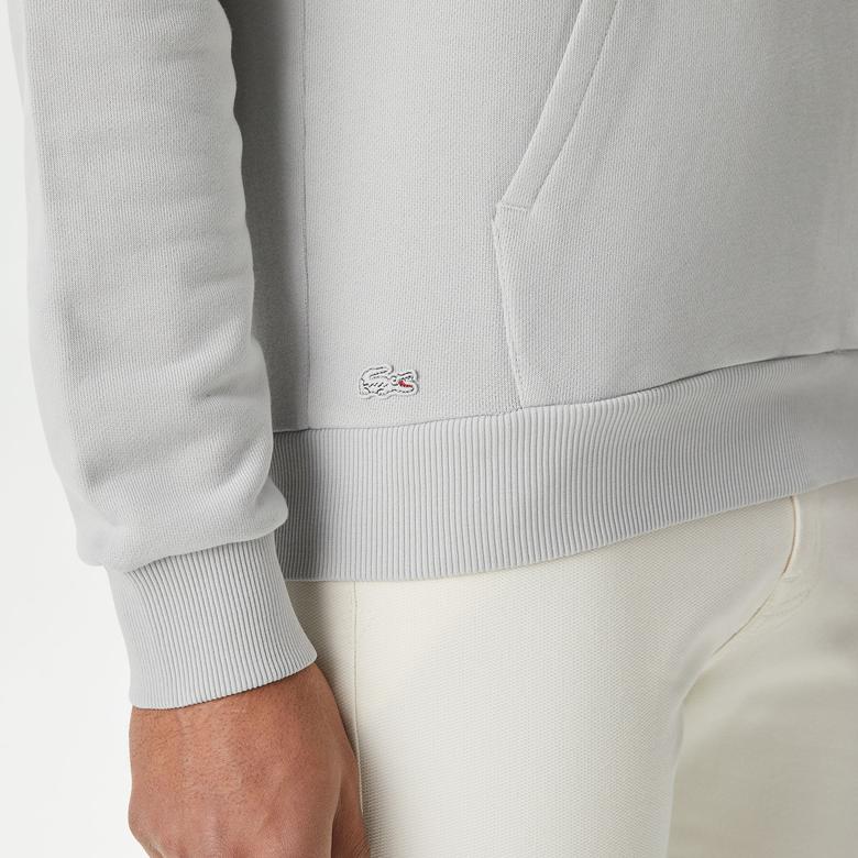 Lacoste Erkek Relaxed Fit Kapüşonlu Gri Sweatshirt