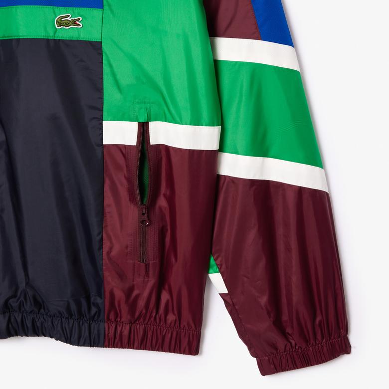 Lacoste Erkek Dik Yaka Renk Bloklu Renkli Mont