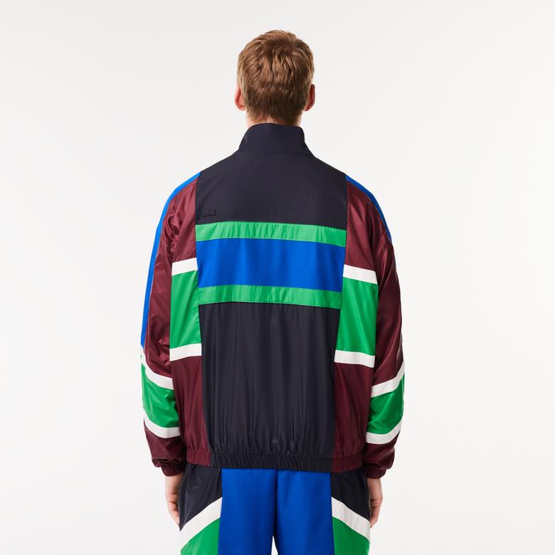 Lacoste Erkek Dik Yaka Renk Bloklu Renkli Mont
