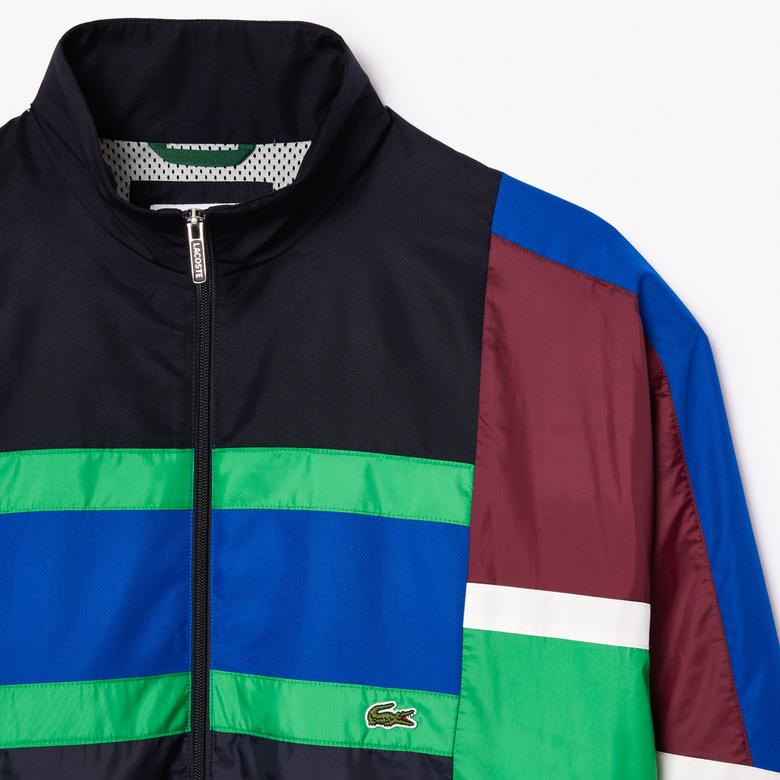 Lacoste Erkek Dik Yaka Renk Bloklu Renkli Mont