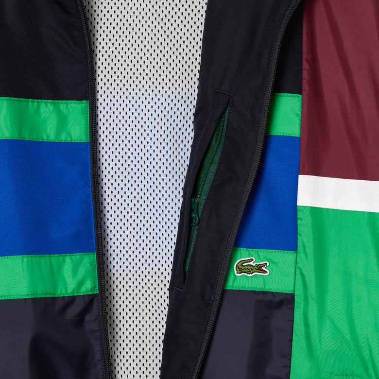 Lacoste Erkek Dik Yaka Renk Bloklu Renkli Mont