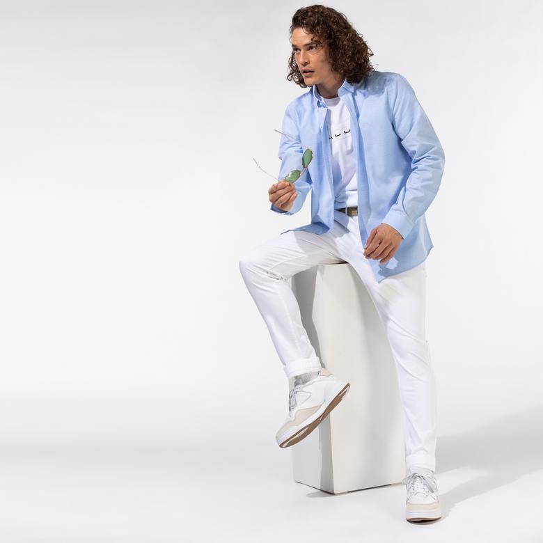 Lacoste Erkek Slim Fit Beyaz Pantolon