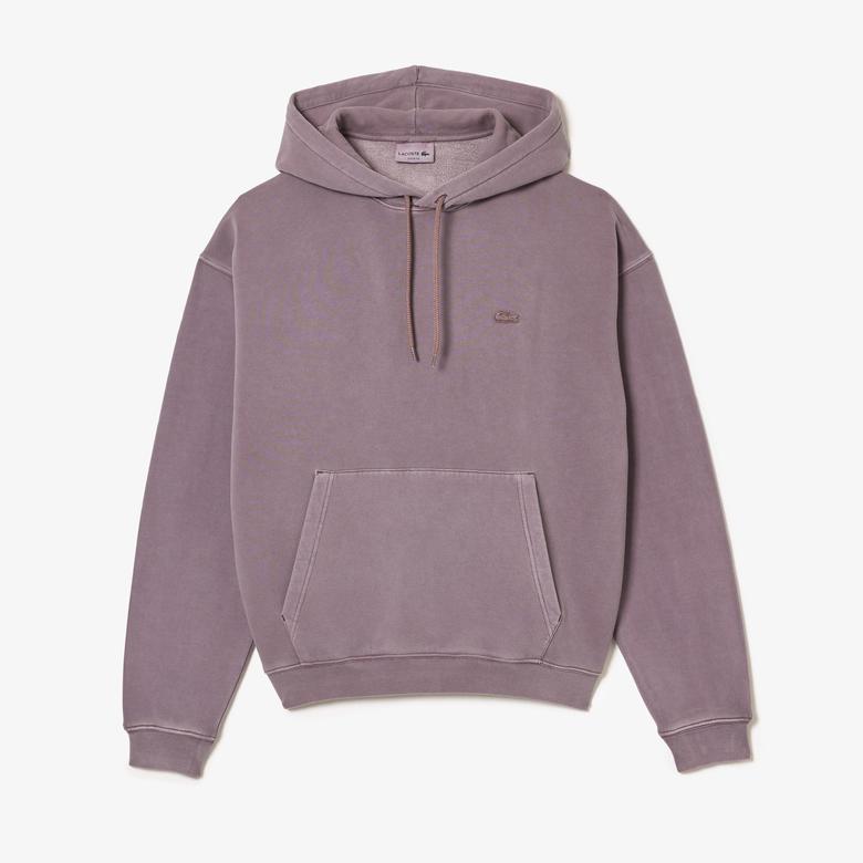 Lacoste Neo Heritage Unisex Loose Fit Kapüşonlu Mor Sweatshirt